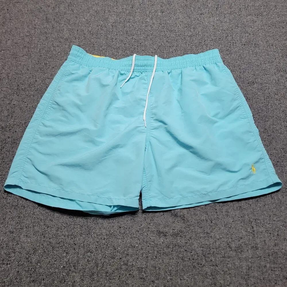Polo Ralph Lauren Shorts Mens Extra Large Aqua Blue Swim Trunks Mesh Lined 5